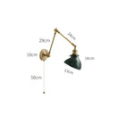 Axyaa Glass Lampshade Pull Chain LED Wall Light Fixture for Bedroom Home Indoor Lighting