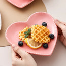 Axyaa Ceramic Love Plate Set - Snack, Jewelry, Cake, Fruit, Peach Heart