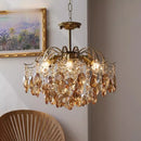 Axyaa Retro Crystal Chandelier: Luxury French Lighting for Bedroom, Dining Room & Living Room