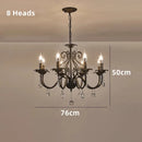 Axyaa Vintage Wrought Iron Chandelier with Clear Crystals