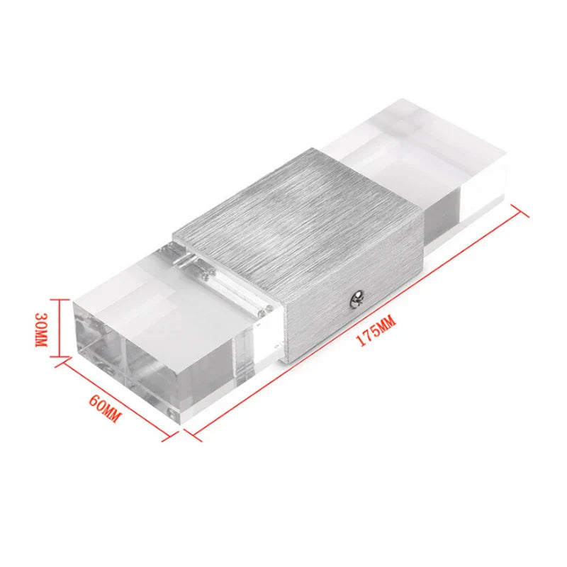 Axya 6W LED Wall Light with Crystal Shade and Aluminum Case