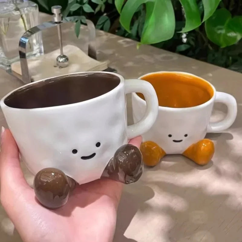 Axyaa Cartoon Ceramic Coffee Mug Handle Drinking Cup Home Decor Gift