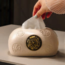 Axyaa Ceramic Tissue Box, Light Luxury Living Room Coffee Table Paper Holder