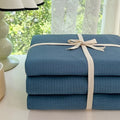 Axyaa Wrinkle Yarn Bedding Set: Duvet Cover, Pillowcase, Sheet Set for Twin King