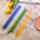 Axyaa Glass Milkshake Bubble Tea Straw Set with Cleaning Brush
