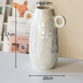 Axyaa Pearl Glazed Ceramic Vase Round Table Decoration for Flowers Arrangement