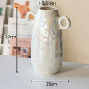 Axyaa Pearl Glazed Ceramic Vase Round Table Decoration for Flowers Arrangement