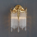 Axyaa Crown Glass Strip Copper Wall Lamp | European Luxury Bedroom Lighting