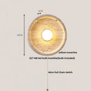 Axyaa LED Wall Lamp - Nordic Modern Design - Yellow Stone - Pull Chain - Home Decor