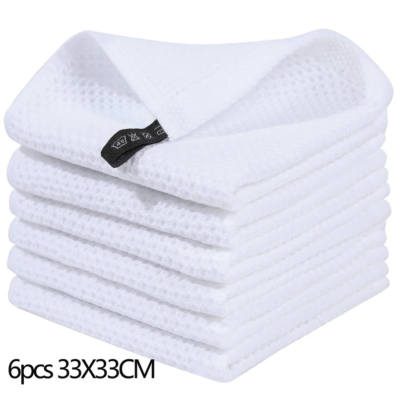 Axyaa Waffle Weave Kitchen Towel Set Absorbent Quick Dry Dishcloth Wash Cloth