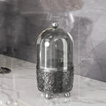 Axyaa Clear Acrylic Makeup Brush Holder with Lid, 360 Rotating Vanity Organizer