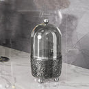 Axyaa Clear Acrylic Makeup Brush Holder with Lid, 360 Rotating Vanity Organizer