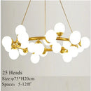 Axyaa Modern Gold Black Glass Chandelier for Living Dine Room