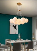 Axyaa Moon Lampshade Ceiling Chandelier LED Hanging Light Home Decor for Bedroom