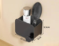 Axyaa Aluminum Comb Rack Bathroom Organizer with Wall-mounted Storage Box