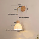 Axyaa Adjustable LED Wall Light Fixture with Ceramic Wood Base