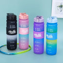 Axyaa Gradient Plastic Water Bottle 1000ML - Leakproof & Motivational Straw Drinking Bottle