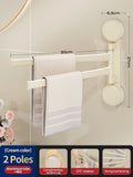 Axyaa Rotating Towel Rack: Bathroom & Kitchen Suction Cup Towel Rod