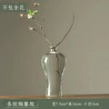 Axyaa Transparent Glass Zen Vase for Living Room Decor and Hydroponic Plants