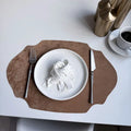 Axyaa Green PU Leather Christmas Placemats Set - Luxury Dining Table Pad