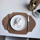 Axyaa Green PU Leather Christmas Placemats Set - Luxury Dining Table Pad