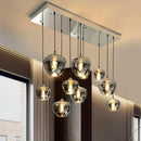 Axyaa Glass Chandelier Dining Room Pendant Lights Ceiling Lamps Fancy Indoor Lighting
