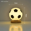 Axyaa LED Soccer Desk Lamp - Dimmable Triclored/RGB, Rechargeable/Plug-in Night Light