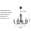 Axyaa Retro Black Metal Candle Chandelier Pendant Lights for Living Room and Bedroom