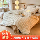 Axyaa Rabbit Wool & Milk Wool Four-Piece Set - Colorful & Warm