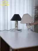 Axyaa Marble Table Lamp LED E27 Minimalist Desk Light for Living Room Bedroom
