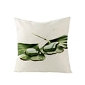 Axyaa Green Leaf Linen Pillow Cover - Stylish Sofa Decor & Home Accent