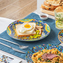 Axyaa Porcelain Dinner Plates Set for 6, Scratch Resistant Crockery Breakfast Flat Dinnerware