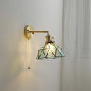 Axyaa Modern Copper Glass LED Wall Sconce Pull Chain Switch Stair Light Fixtures
