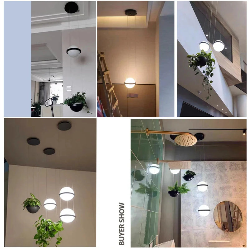 Axyaa Nordic Plant LED Bedside Chandelier - Indoor Living Room Lighting