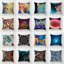 Axyaa Geometric Cat Hug Pillow Cover - Psychedelic Color Sofa Decor