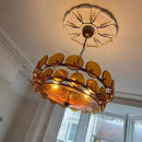 Axyaa French Glass Chandelier Ceiling Lamp for Stylish Indoor Lighting