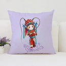 Axyaa Beijing Opera Face Changing Pillow Case 45x45cm for Sofa & Car Decoration
