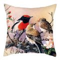 Axyaa Bird and Flower Printed Pillow Cover 45x45cm for Home Sofa Decor