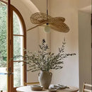 Axyaa Handwoven Rattan Pendant Lamp, Art LED Chandelier for Home Decor