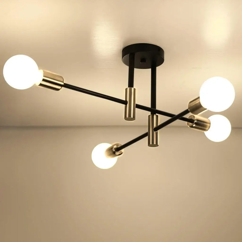 Axyaa Retro Industrial Chandelier Wrought Iron Ceiling Lamp LED E27 Light