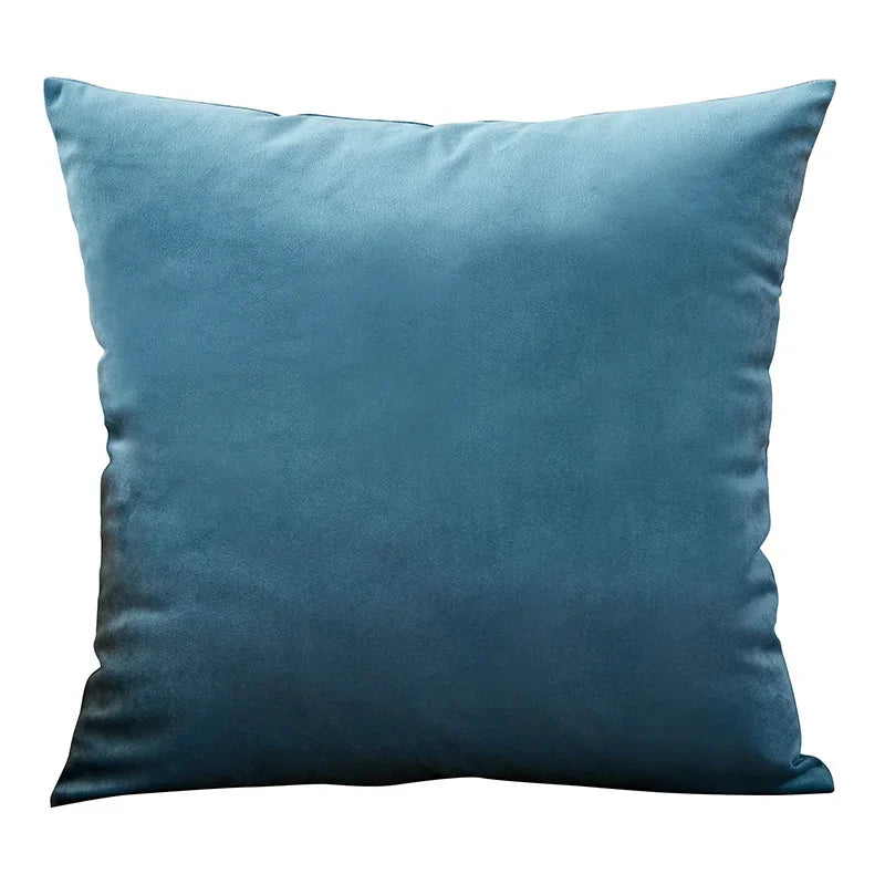 Blue Velvet Cushion Cover for Stylish Home Decor by Axyaa