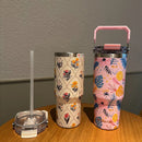 Axyaa Stainless Steel Thermos Bottle with Straw, 20&30oz Capacity