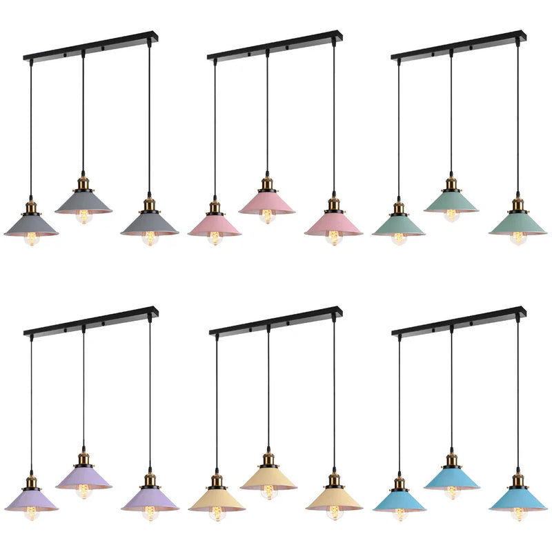 Axyaa Nordic Pendant Light - Retro Chandelier E27 Industrial Hanging Lamp
