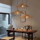Axyaa Rattan Straw Hat Chandeliers for Restaurant Dinning Room Hotel Loft