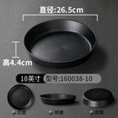 Axyaa Black Melamine Dinner Plates Set - Durable Round Dishwasher Safe BBQ Dishes