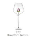 Axyaa 3D Pink Glass Rose Wine Glasses Cup Set - Lovely Household Gift