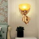 Axyaa Angel Resin Wall Lamp - Nordic Bedroom Crystal Bedside Light