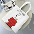 Axyaa Cartoon Dog Tote Bag - Foldable Shoulder Bag for Women and Students