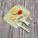 Axyaa Stainless Steel Cutter Set with Wheat Straw Board - Kitchen Tools