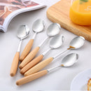 Axyaa Stainless Steel Wooden Cutlery Set